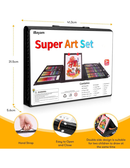 Kit de Arte iBayam 222 Piezas con Caballete y Suministros Kit de Arte iBayam 222 Piezas con Caballete y Suministros