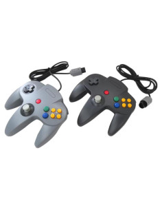 Controlador N64 Con Cable Lingsee 2 Pack Negro y Gris