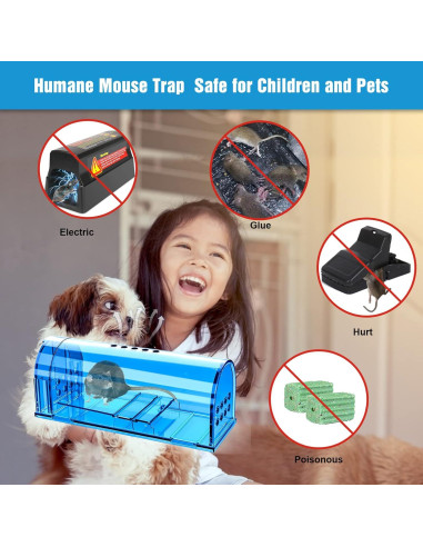 Trampas Humanas para Ratones Wanqueen 4 Pcs Reutilizables