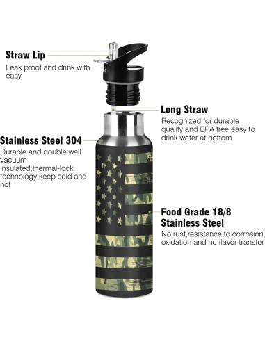 Botella de Agua Aislada ALAZA 20oz Camuflaje Americana