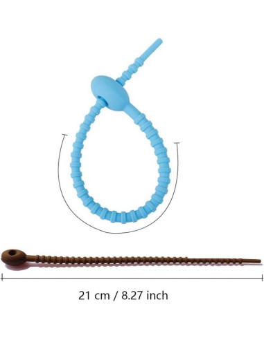 Corbatas de Silicona Reutilizables Tangser 21 cm 16 Pcs 8 Colores