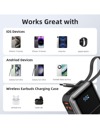 Cargador Portátil MOKiN 10000mAh Carga Rápida 30W USB-C Negro