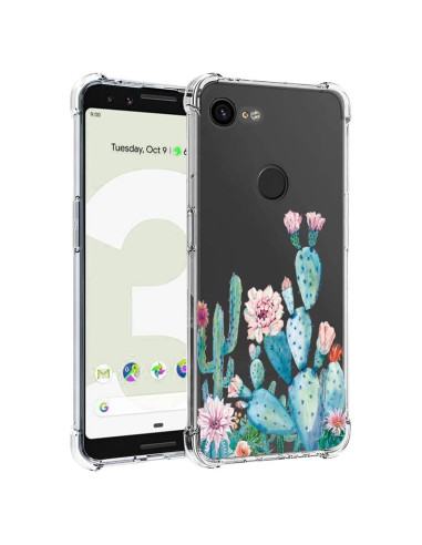 Funda protectora TPU para Google Pixel 3 XL - Floral Cactus