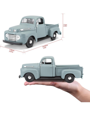 Maisto 1:25 Ford F-1 Pickup 1948 Diecast 20 cm Gris/Azul