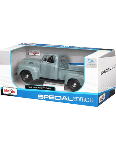 Maisto 1:25 Ford F-1 Pickup 1948 Diecast 20 cm Gris/Azul