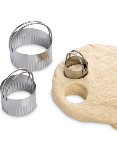 Cortadores de Galletas Arrugados Mrs. Anderson, Set de 3 Acero Inoxidable
