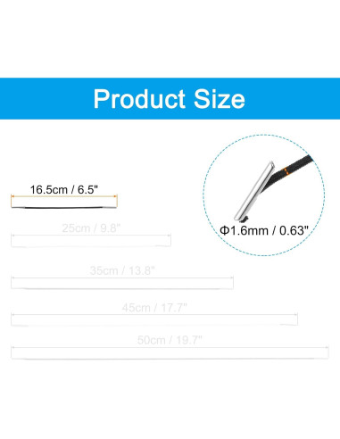 Cuerda Elástica con Púas PATIKIL 16.5cm 50 Pcs Negro