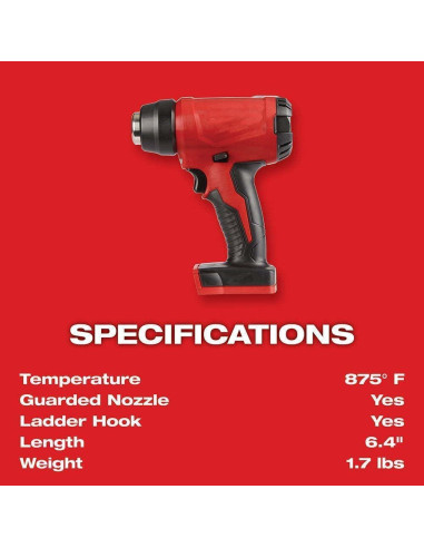 Pistola de Calor Inalámbrica Milwaukee M18 2688-20 Compacta