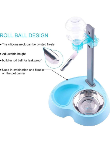 Dispensador de Agua y Comida para Mascotas Super Design Azul Dispensador de Agua y Comida para Mascotas Super Design Azul
