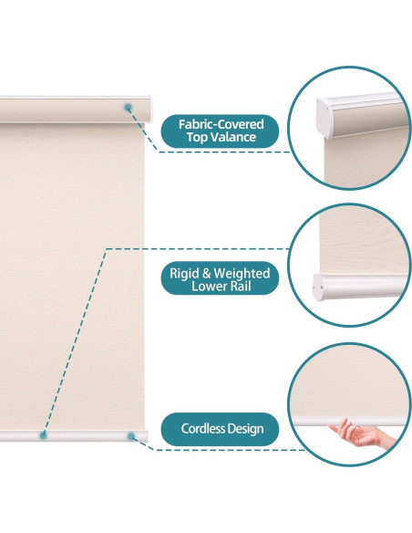 Persiana Enrollable Sin Cordón Changshade 198x248 cm Beige Persiana Enrollable Sin Cordón Changshade 198x248 cm Beige