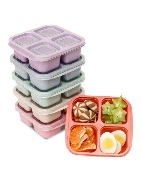 Contenedores de Comida BE OVER QUALITY 6 Pack 4 Compartimentos Contenedores de Comida BE OVER QUALITY 6 Pack 4 Compartimentos