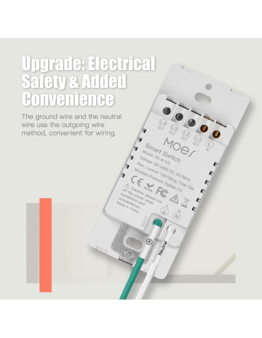 Interruptor Inteligente Zigbee MOES 1 Gang Blanco 2da Gen