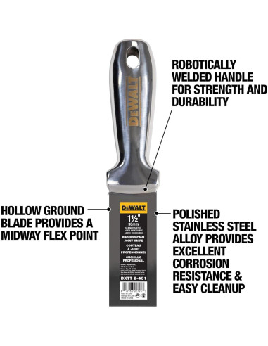 Cuchillo de Junta DEWALT 3.81 cm Acero Inoxidable Premium