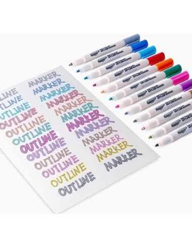 Marcadores Brillantes TRANSON 12 Colores Metalizados para Dibujo