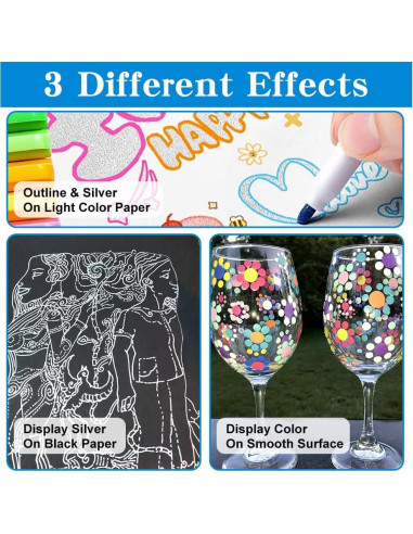 Marcadores Brillantes TRANSON 12 Colores Metalizados para Dibujo
