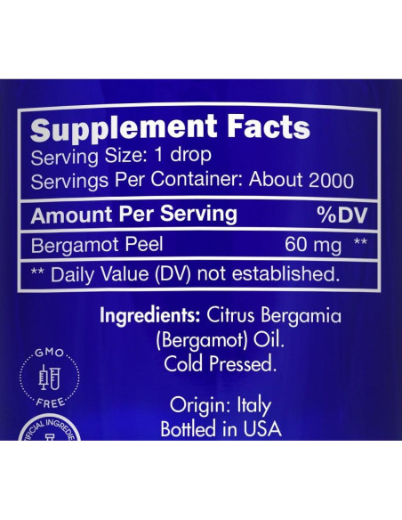Aceite Esencial de Bergamota 100% Puro Zongle Therapeutics 113 g Aceite Esencial de Bergamota 100% Puro Zongle Therapeutics 113 g