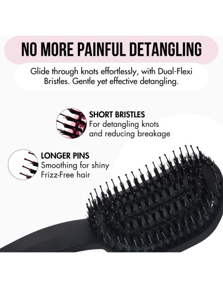 Cepillo Desenredante Ergonómico MOYOKO Negro para Todo Tipo de Cabello Cepillo Desenredante Ergonómico MOYOKO Negro para Todo Tipo de Cabello