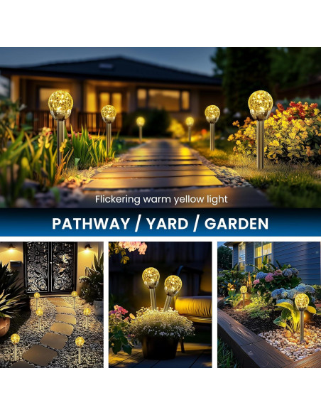 Luces de Jardín Solar SOLPEX - Paquete de 3, Blanco Cálido, Impermeables Luces de Jardín Solar SOLPEX - Paquete de 3, Blanco Cálido, Impermeables