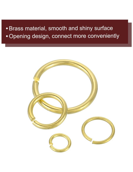 25 Anillos de Salto Abiertos uxcell 8mm Latón Dorado DIY 25 Anillos de Salto Abiertos uxcell 8mm Latón Dorado DIY