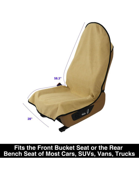 Cubierta de Asiento de Coche Impermeable VSHIELD Beige Cubierta de Asiento de Coche Impermeable VSHIELD Beige