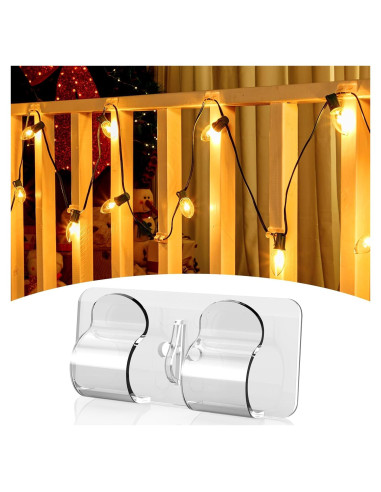 Ganchos Adhesivos para Luces Navideñas Brightown - 15 Piezas