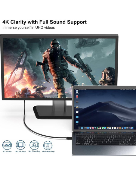 Cable USB C a DisplayPort BENFEI 1.8m 8K@60Hz 4K@144Hz Cable USB C a DisplayPort BENFEI 1.8m 8K@60Hz 4K@144Hz