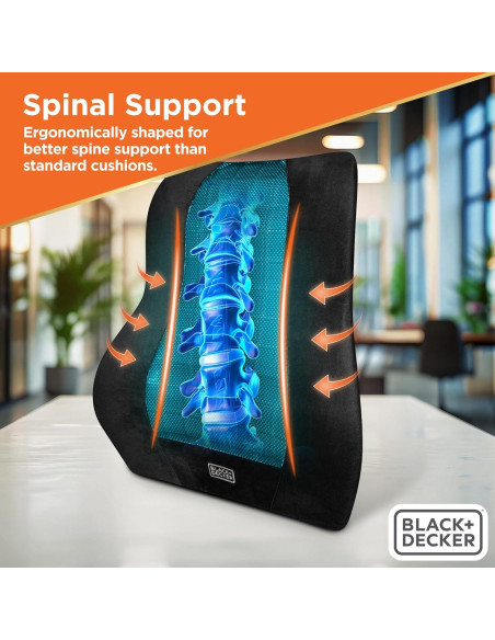 Almohada Lumbar Ergonomica BLACK+DECKER con Gel Refrescante 46x39cm Almohada Lumbar Ergonomica BLACK+DECKER con Gel Refrescante 46x39cm