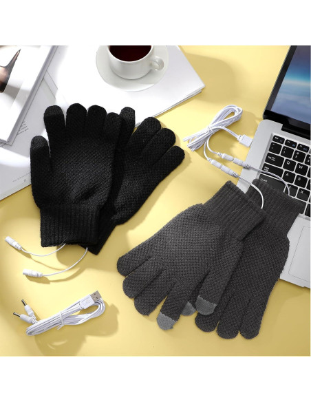 Guantes Térmicos USB Bencailor 2 Pares Lavables para Invierno Guantes Térmicos USB Bencailor 2 Pares Lavables para Invierno