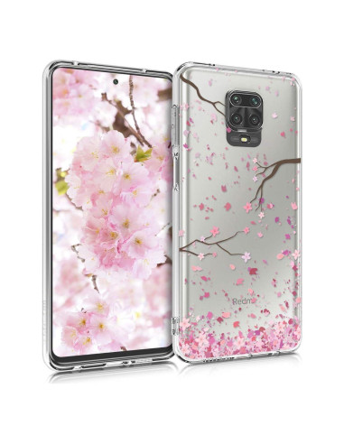 Funda Transparente KW-Mobile para Xiaomi Redmi Note 9S/Pro - Flores de Cerezo