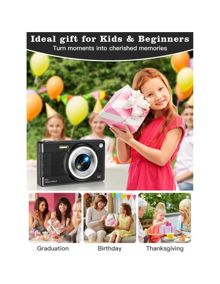 Cámara Digital para Niños 56MP FHD 1080P con Zoom 16x Cámara Digital para Niños 56MP FHD 1080P con Zoom 16x