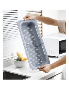 Colador de Cocina Plegable NIWWIN Ajustable Rosa 36-49 cm 2