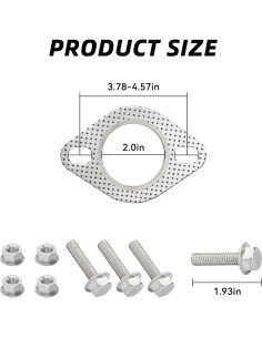 Junta de Escape Tioollev 5.08cm Kit de Reparación con Tornillos 2