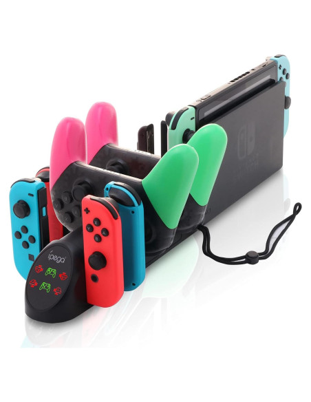Cargador ECHZOVE 6 en 1 para Controladores Nintendo Switch Cargador ECHZOVE 6 en 1 para Controladores Nintendo Switch