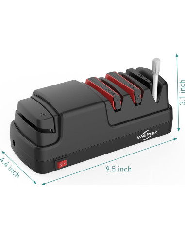 Afilador Eléctrico WELLPEAK 4 Etapas para Cuchillos y Tijeras