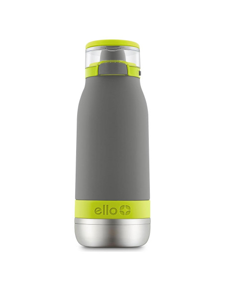 Botella de Agua Infantil Ello Emma 414ml Acero Inoxidable Gris/Verde Botella de Agua Infantil Ello Emma 414ml Acero Inoxidable Gris/Verde
