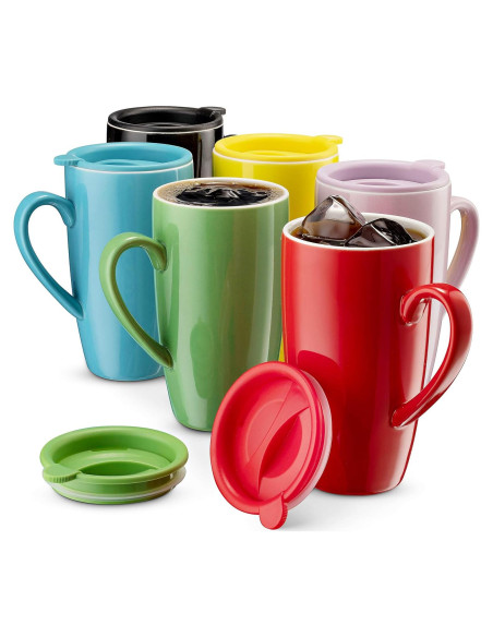 MITBAK Juego de 6 Tazas de Cerámica Aisladas 480ml MITBAK Juego de 6 Tazas de Cerámica Aisladas 480ml