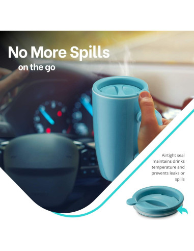 MITBAK Juego de 6 Tazas de Cerámica Aisladas 480ml