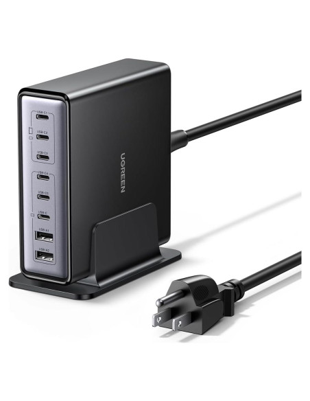 Cargador de Escritorio UGREEN 200W con 8 Puertos USB C y A Cargador de Escritorio UGREEN 200W con 8 Puertos USB C y A