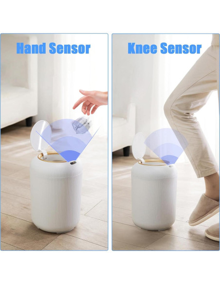 Papelera Automática URALFA 11L con Sensor de Movimiento Blanca Papelera Automática URALFA 11L con Sensor de Movimiento Blanca