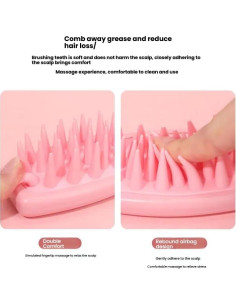 Cepillo de Champú Tyxzle Rosa - Masajeador Cuero Cabelludo 20.8 cm 2