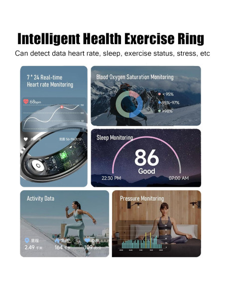 Anillo Inteligente Qjijolz R5 para Monitoreo de Salud IP68 Anillo Inteligente Qjijolz R5 para Monitoreo de Salud IP68