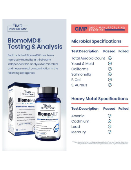 Probioticos 1MD Nutrition BiomeMD 62 Mil Millones 30 Cápsulas Probioticos 1MD Nutrition BiomeMD 62 Mil Millones 30 Cápsulas