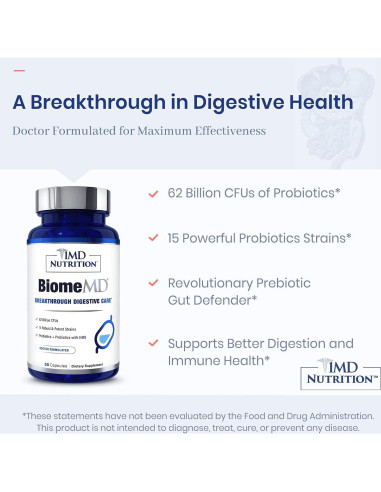 Probioticos 1MD Nutrition BiomeMD 62 Mil Millones 30 Cápsulas