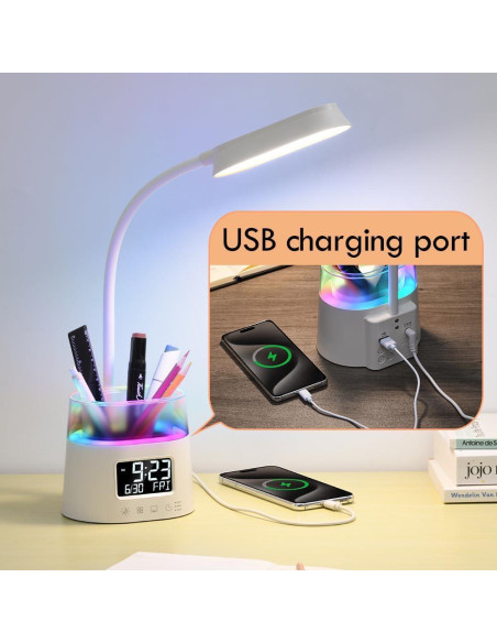 Lámpara de Escritorio LED WILIT W49A con Soporte y USB Lámpara de Escritorio LED WILIT W49A con Soporte y USB