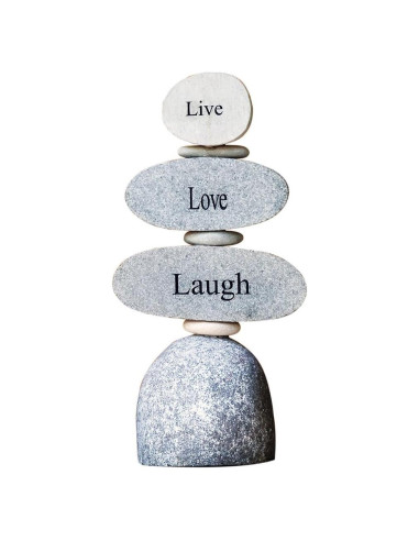 Escultura de Jardín Zen Garden Age Supply Live Love Laugh 30.48 cm