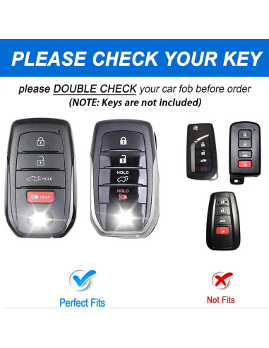 Funda de Llavero de Cuero Premium WiiLemz para Toyota