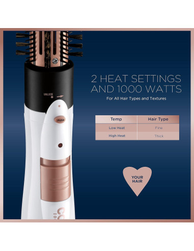 Cepillo de Aire Caliente Conair 1000W Doble Cerámica 3 en 1