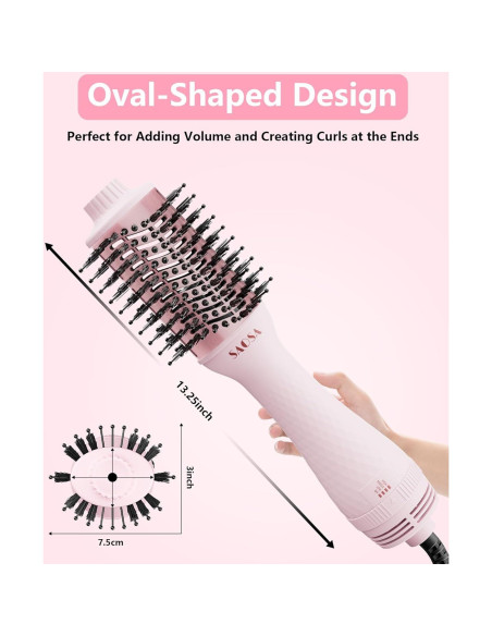 Cepillo Secador de Cabello 4 en 1 SAOSA con Cerámica y Iones Negativos Cepillo Secador de Cabello 4 en 1 SAOSA con Cerámica y Iones Negativos
