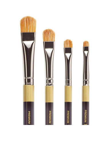 Set de Pinceles KINGART B-095 4 Piezas para Acrílico y Óleo