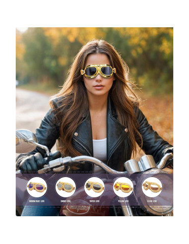 Gafas de Motocicleta CRG Sports T08 Retro Unisex UV 100%